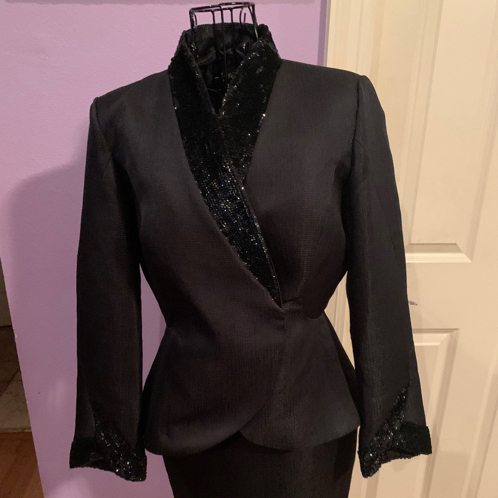 Jovani, Cocktail Dress With Matching Jacket, Size 6, Black